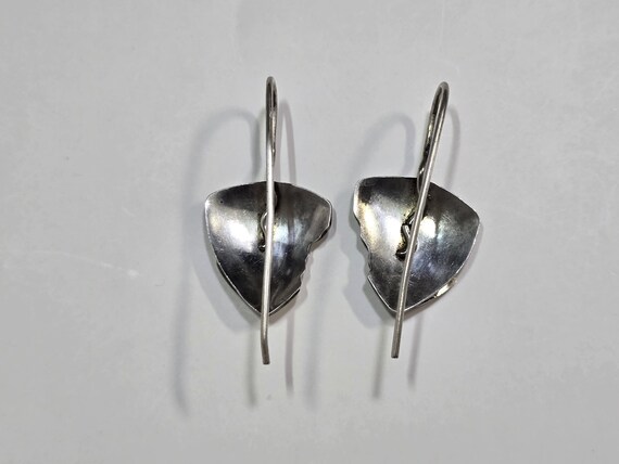 Sterling Silver Unique Design Drop Dangle Earrings - image 5