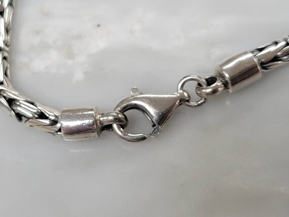Sterling Silver 4 mm Byzantine Chain Necklace siz… - image 3