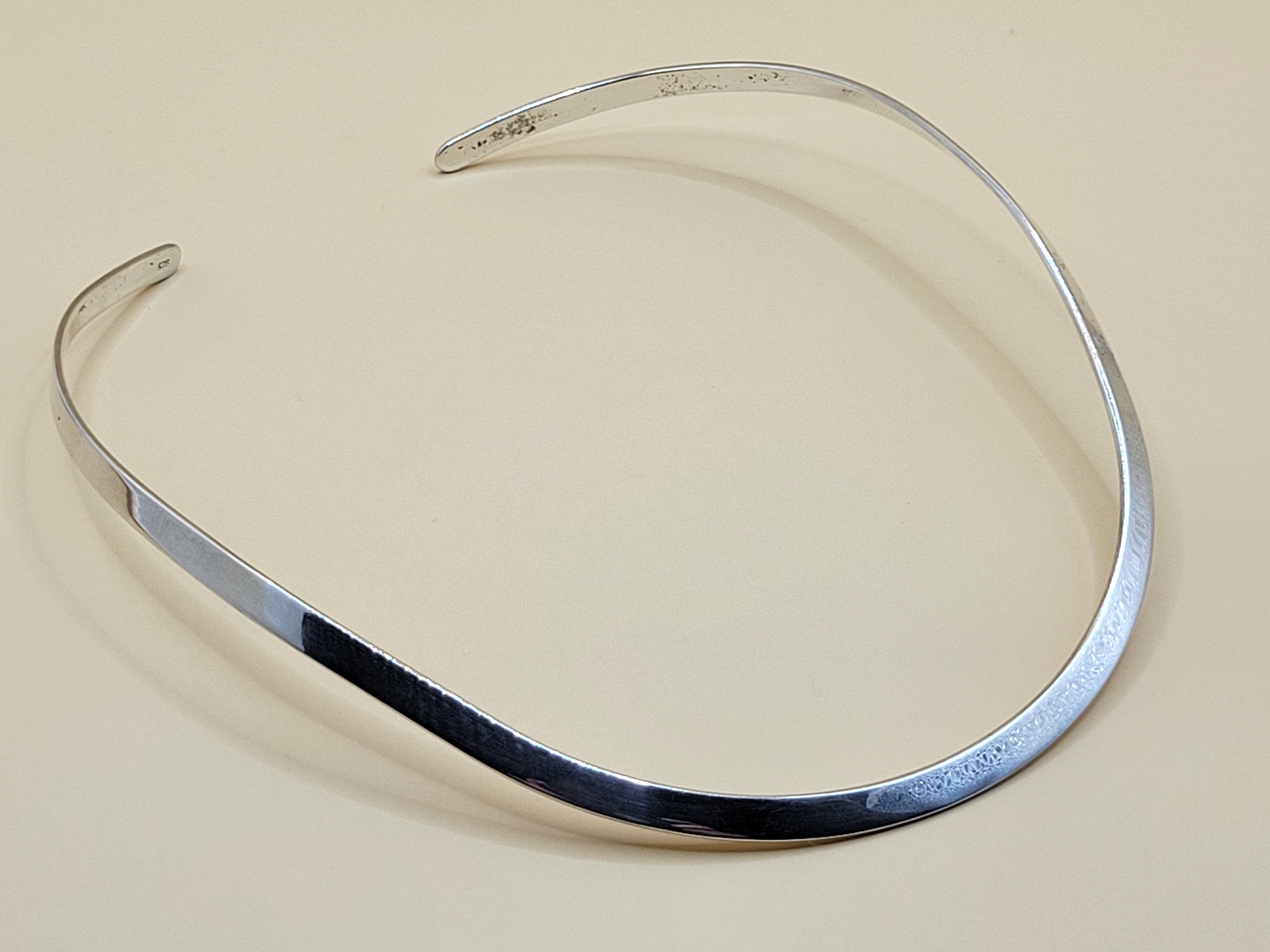 Sterling Silver Smooth Choker Necklace 15-1/4 Inches - Etsy