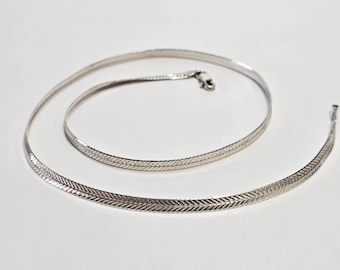 Jewellerybox – Collana A Spina Di Pesce Piatta In Argento Sterling 925 – Lunghezza 45 Cm (18 Pollici), Larghezza 5 Mm – Chiusura Moschettone - 2