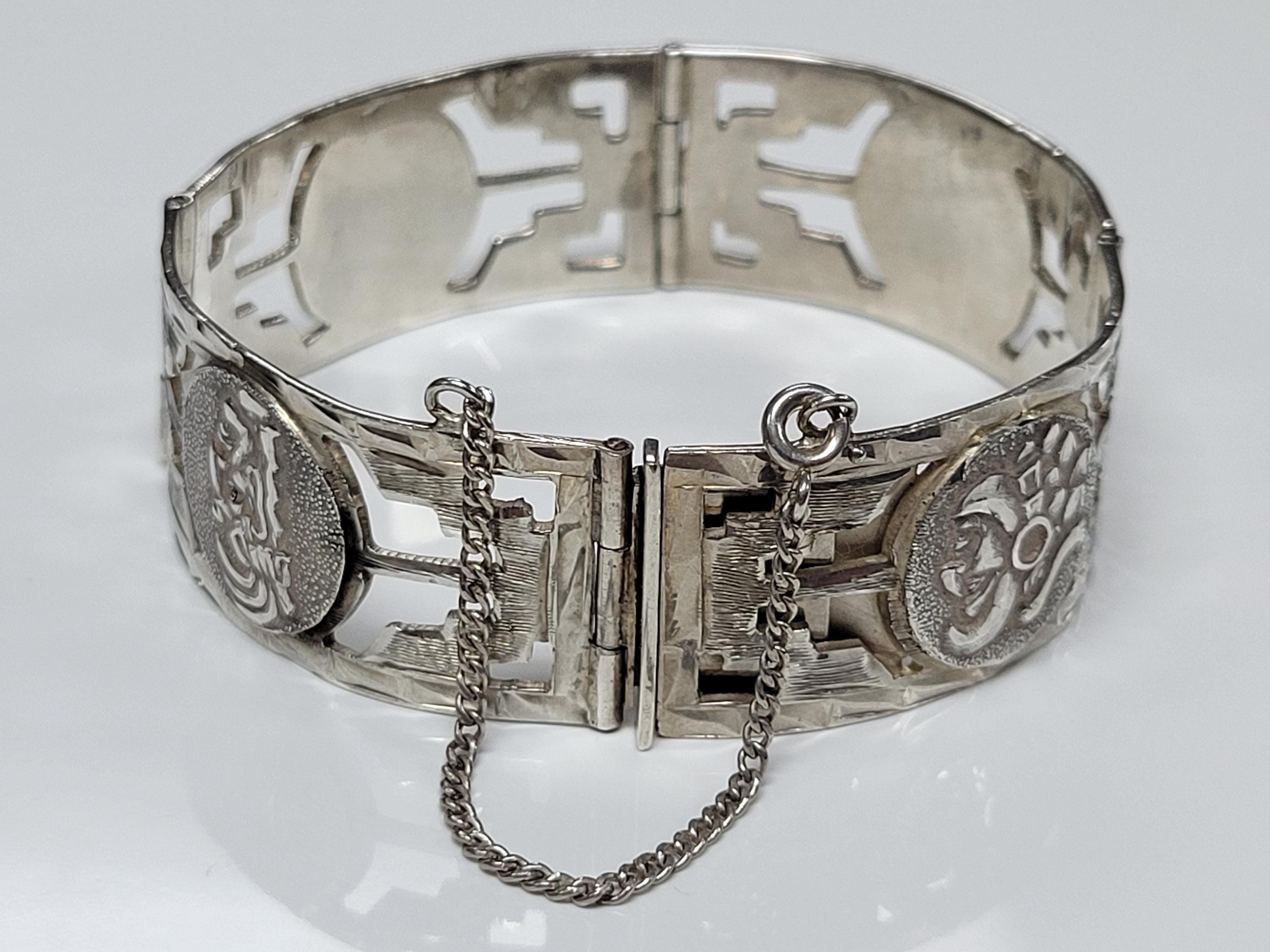 Vintage Joymex Sterling Silver Storyteller Link Aztec Mayan Panel