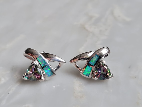 Sterling Silver Mystic Topaz And Simulated Opal S… - image 7