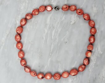 Coral Beaded Necklace 19 in (F)