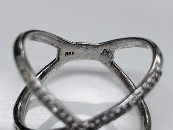 Sterling Silver 0.25ctw Diamonds Criss Cross Band… - image 5