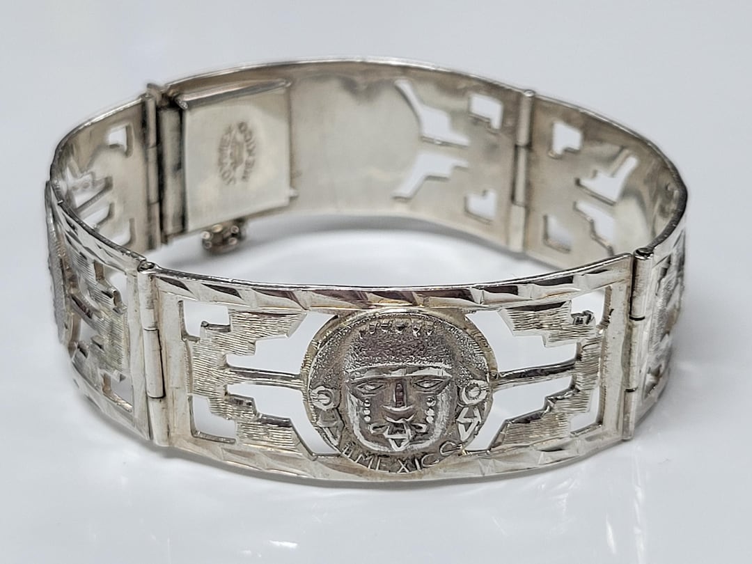 Vintage Joymex Sterling Silver Storyteller Link Aztec Mayan Panel