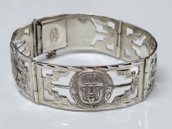 Vintage Joymex Sterling Silver Storyteller Link Aztec Mayan Panel