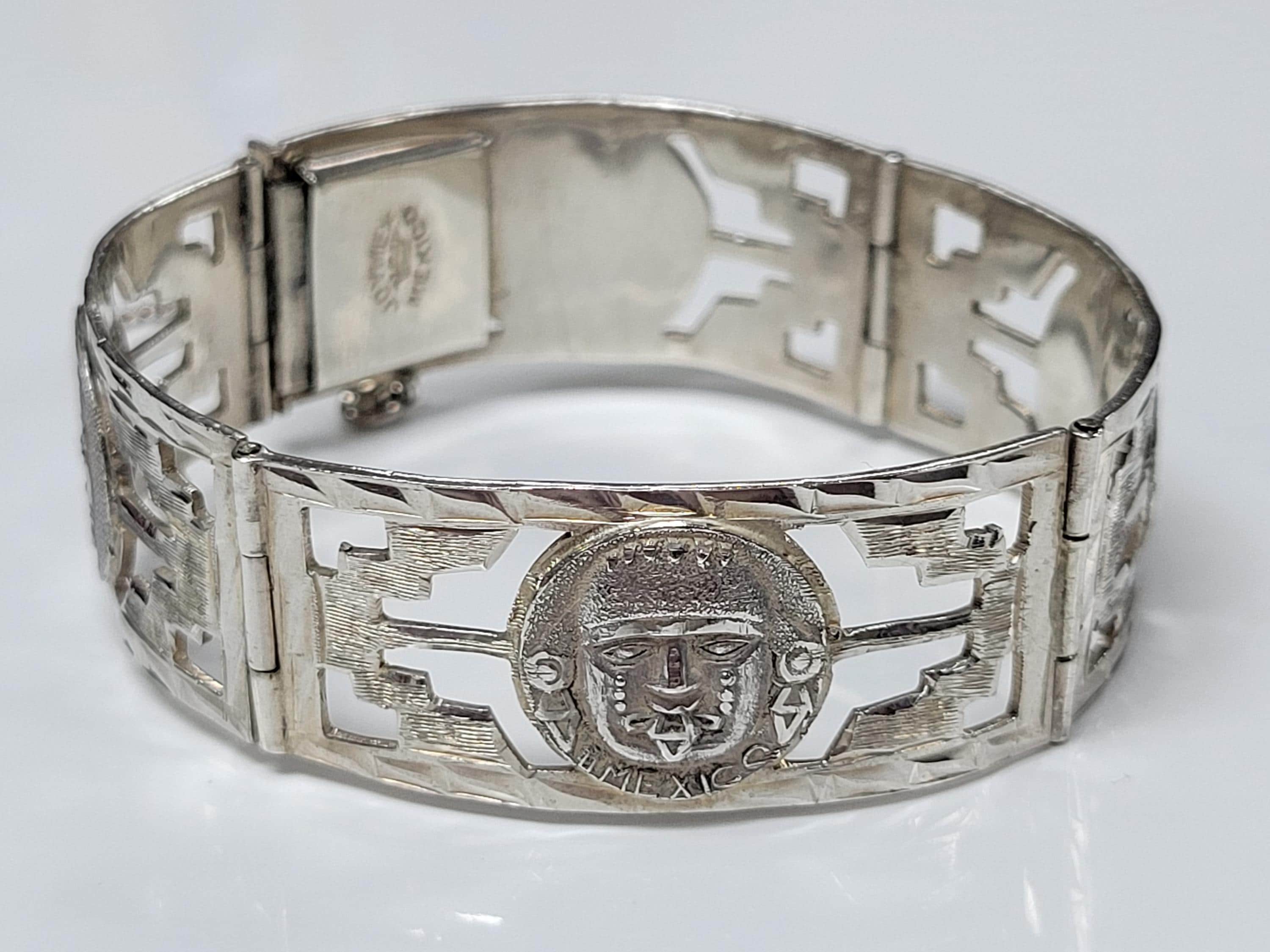 Vintage Joymex Sterling Silver Storyteller Link Aztec Mayan Panel