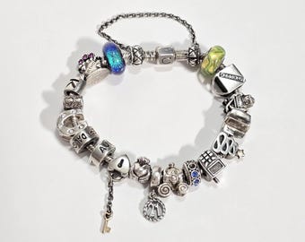 パンドラ チャームブレスレット 925 スターリングシルバー チャーム 10