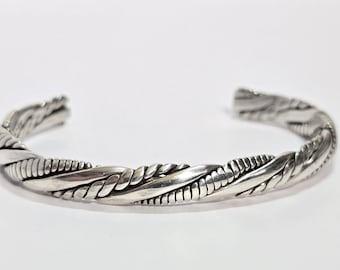 CII スターリング カフ ブレスレット 925 シルバー リボン 真鍮