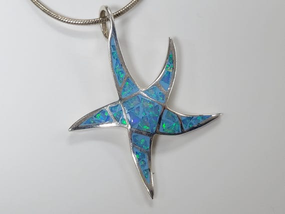 Slender Starfish Necklace Polished Sterling Silver with Snake Chain Slender Starfish Necklace Polished Sterling Silver with Snake Chain