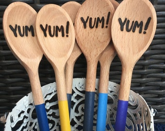 Wooden Spoons, Engraved Wooden Spoons, Wood Spoon, Spoons, Kitchen Utensils, Customized Gifts, Personalized Gifts, Hostess Gifts, Yum Spoon