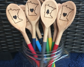 Wooden Spoon, Engraved Wooden Spoon, Wood Spoon, Customized Spoon, Engraved Spoon, State Spoon, Personalized Gift, Custom, Gift, Spoon