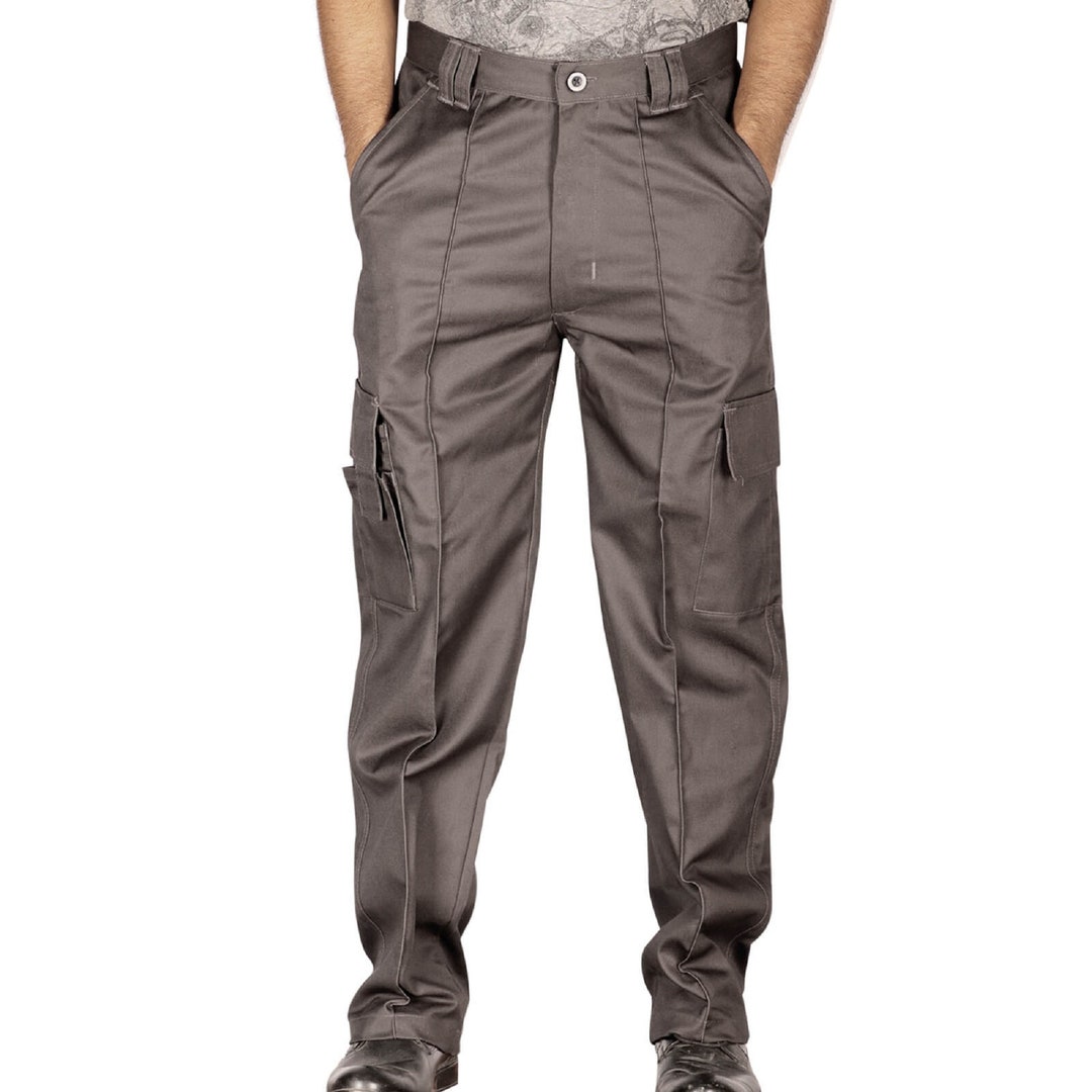 Men's WORK CARGO Trousers Heavy Duty Casual Big Tall Poly Cotton Cargo