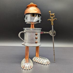 Guardsman Robot - Found object art - assemblage sculpture - Upcycled Repurposed