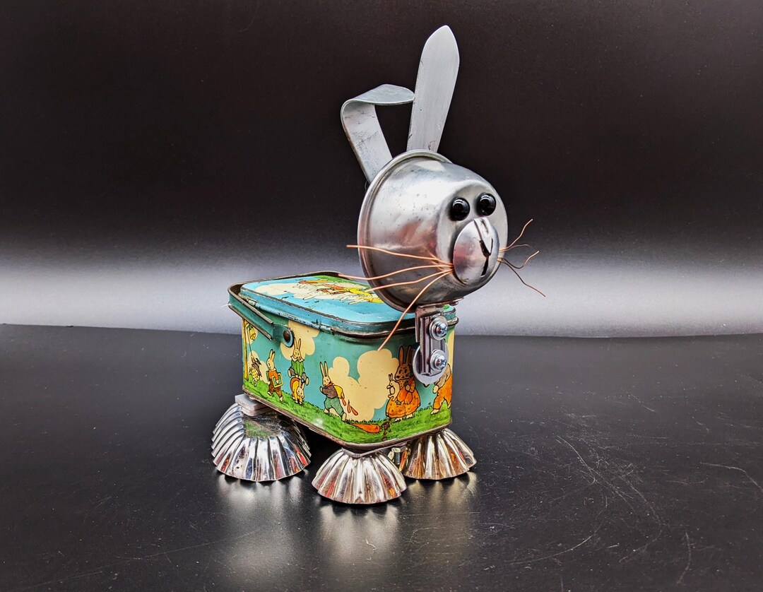 Finding The Object Rabbit Found Object Rabbit Sculpture - Assemblage Art - Peter Rabbit Nursery ...