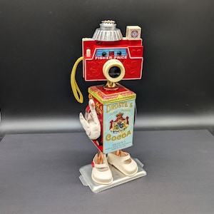 Vintage Fisher Price Camera Robot Sculpture: Upcycled Assemblage Art