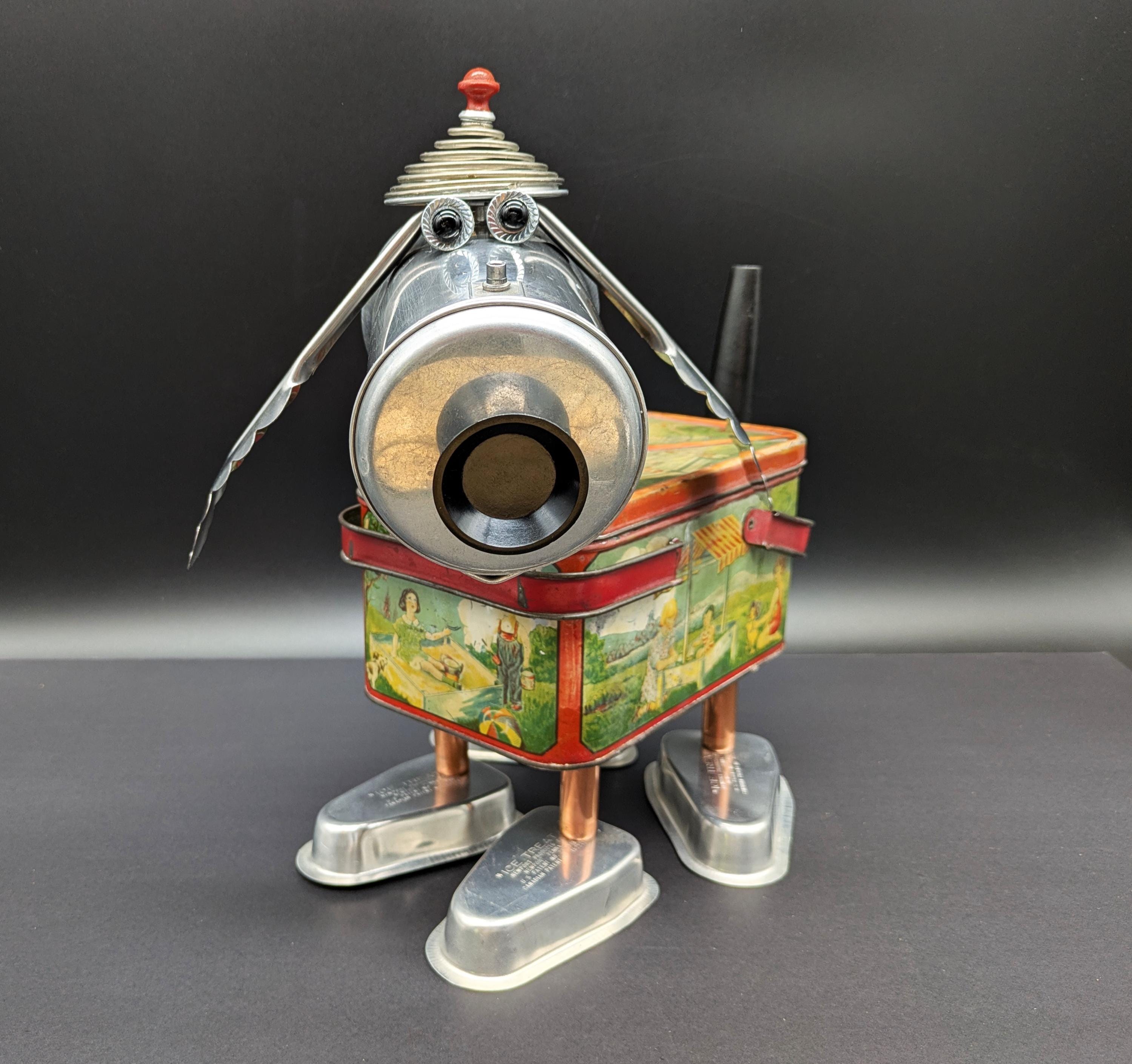 Found Object Dog Sculpture: Vintage Lunchbox Assemblage Art - Etsy