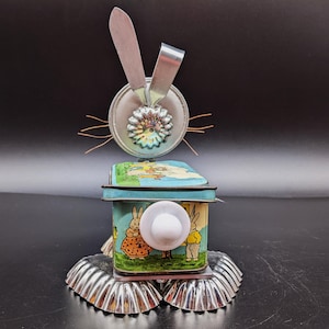 Finding The Object Rabbit Found Object Rabbit Sculpture - Assemblage Art - Peter Rabbit Nursery ...