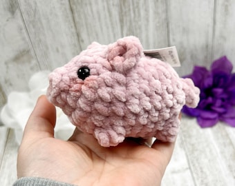 PATRON PDF : Patron de peluche tout petit cochon avec poche sans couture | Motif peluche au crochet | Langue des motifs amigurumi Anglais américain