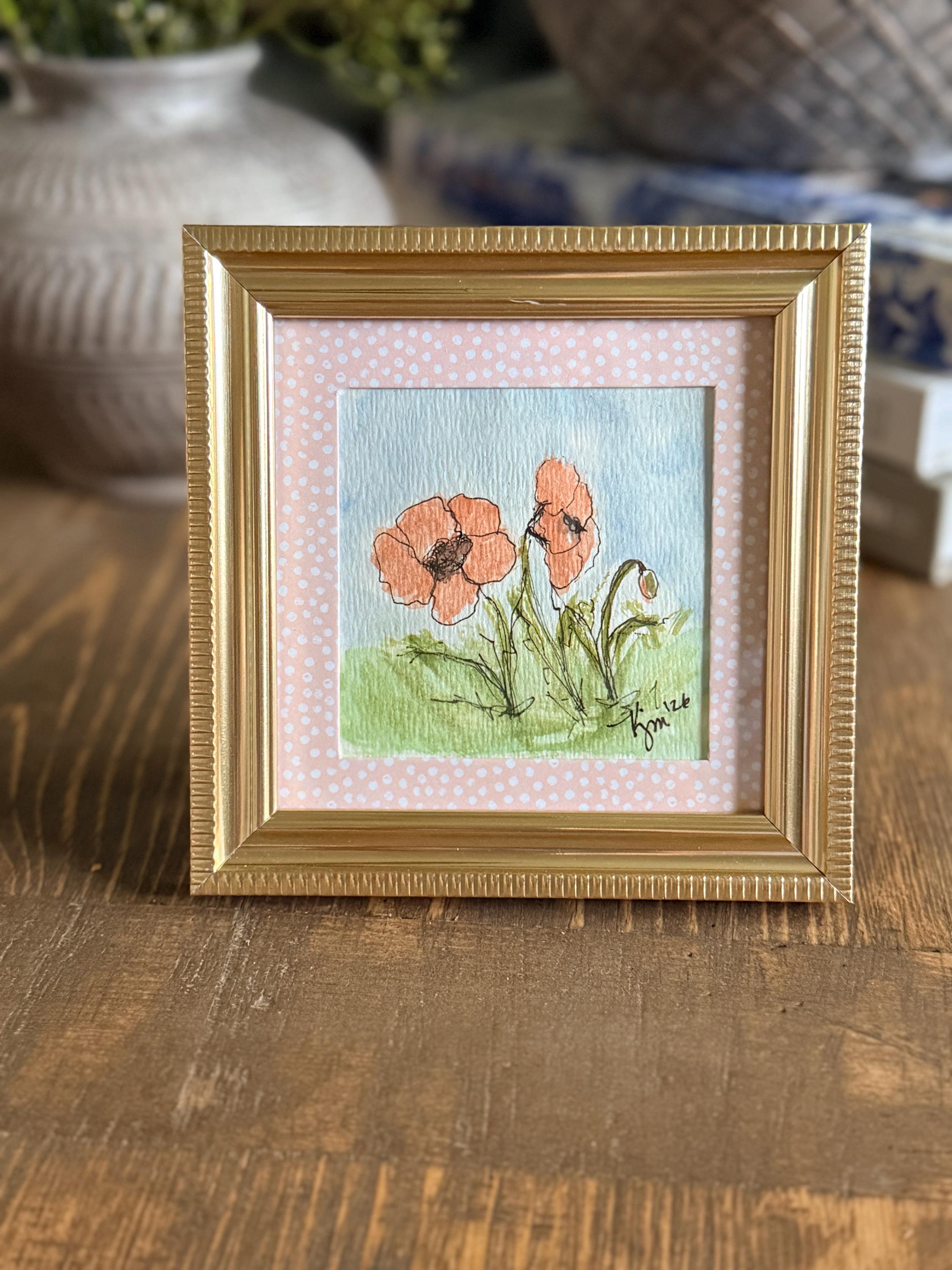 Framed Mini Abstract Floral Watercolor Painting - Etsy