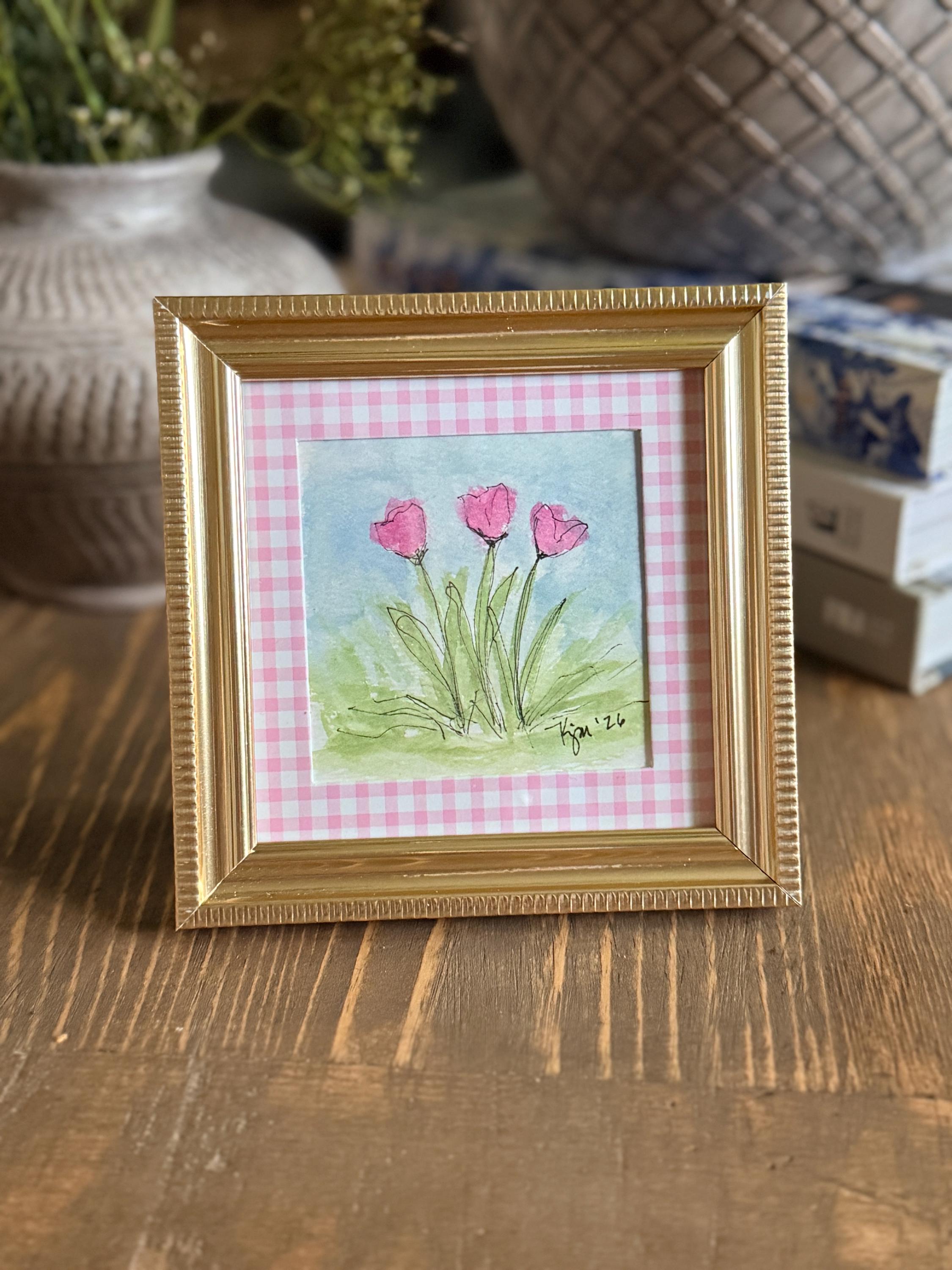 Framed Mini Abstract Floral Watercolor Painting - Etsy