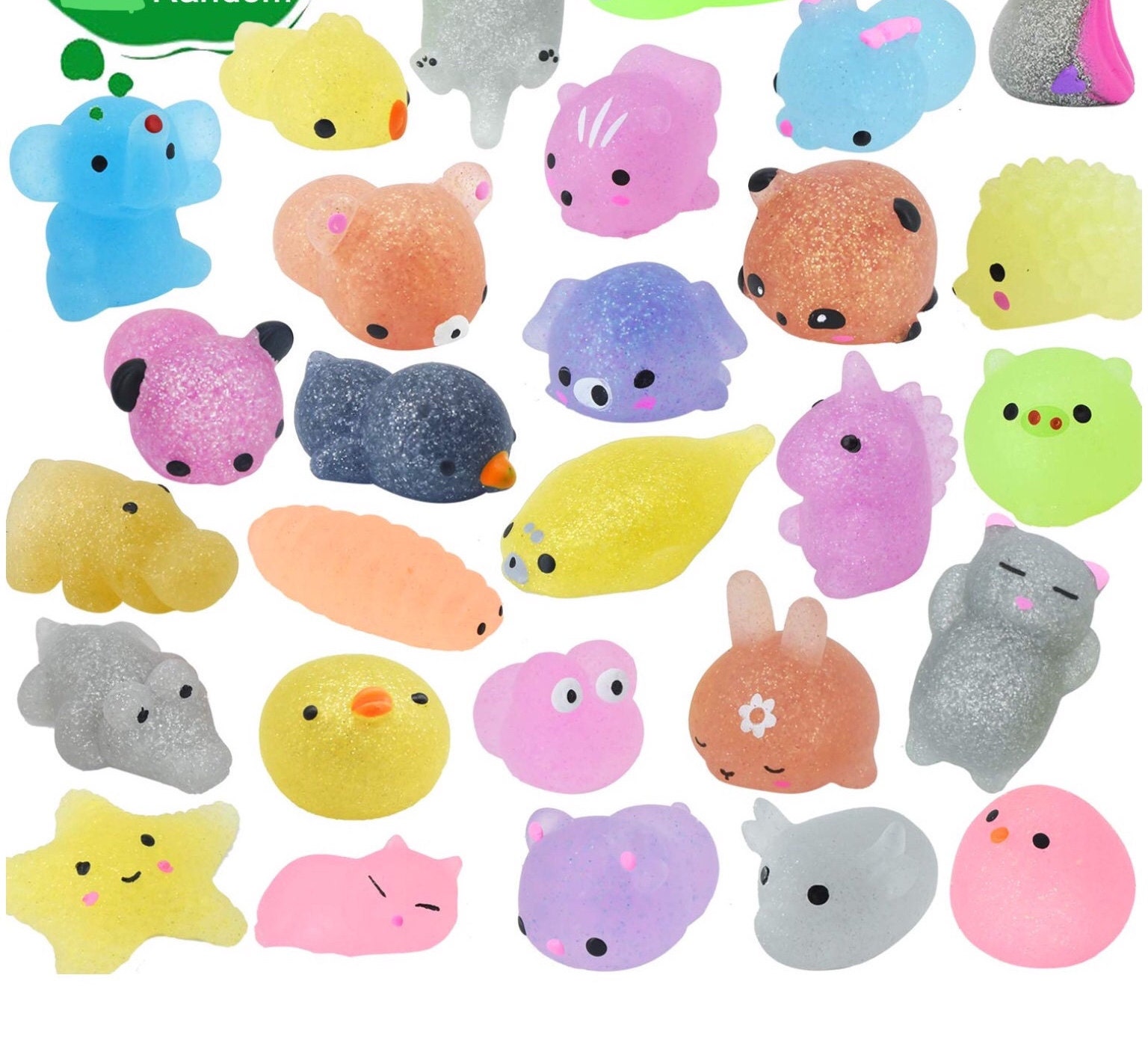 glitter mochi squishies