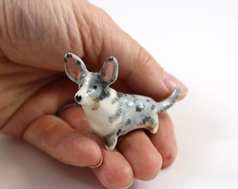 Custom order detailed porcelain dog pet portrait, custom miniature dog wee ceramic clay dog pet portrait, porcelain dog collectable figurine