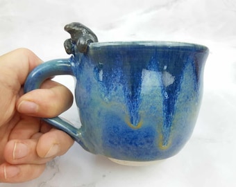 Custom animal mug, pottery animal cup, personalized, coffee cup, tea cup, ceramic cup, custom pet, food safe, microwave safe