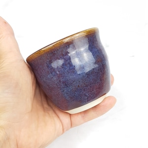 Purple pink stoneware tumbler, stoneware pottery cup, juice glass, handthrown ceramic cup, handleless cup, tumbler, food safe, ready to ship