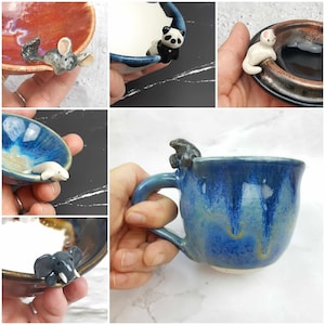 Custom animal mug potbellied, pottery mug with animal, personalized, coffee cup, tea cup, ceramic cup, custom pet, food safe, microwave safe image 5