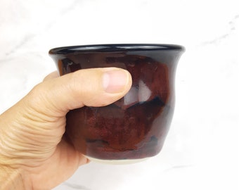 Red black stoneware tumbler, pottery cup, handthrown ceramic cup, handleless cup, juice glass, wine glass, tumbler, food safe, ready to ship