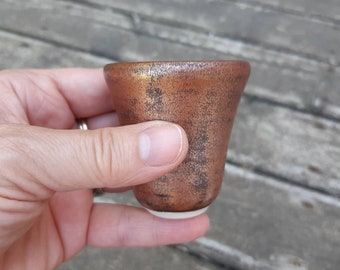 Copper stoneware cup, espresso cup, food safe, tiny tumbler, small stoneware cup, food safe, liqueur cup, shot glass, ready to ship