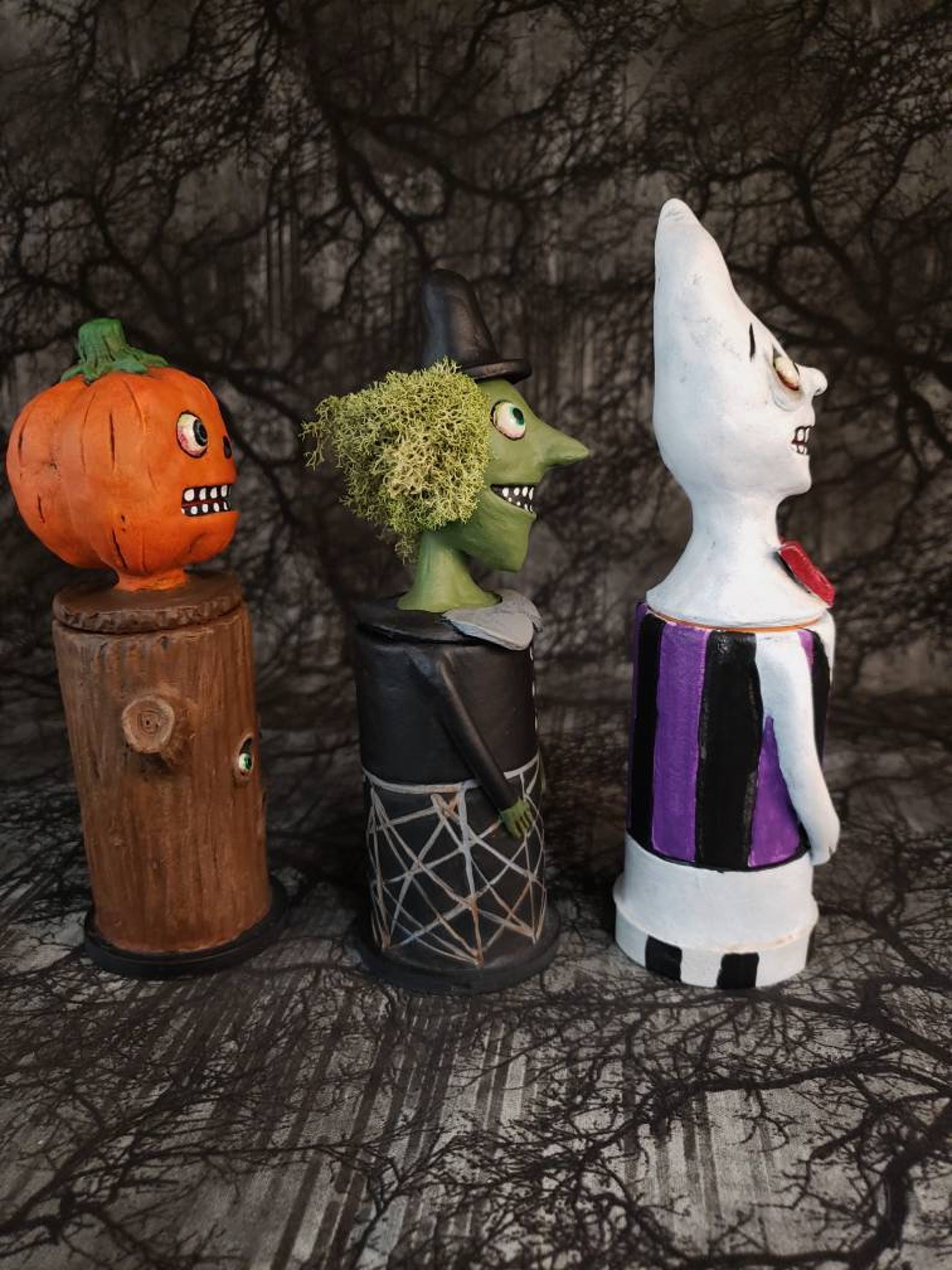 Halloween Candy Holders With Removable Heads. Halloween Folk Etsy