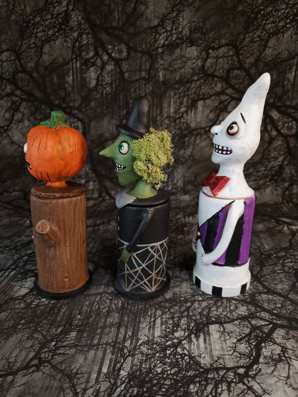 Halloween Candy Holders With Removable Heads. Halloween Folk Etsy