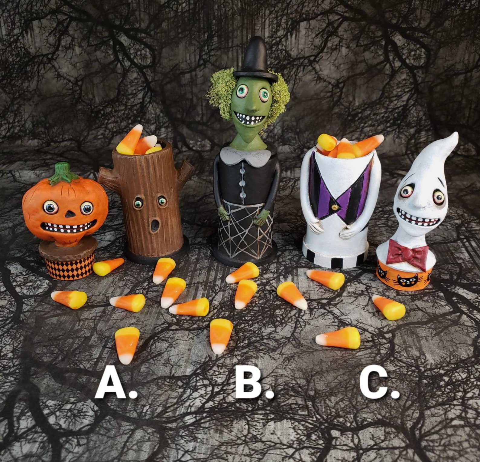 Halloween Candy Holders With Removable Heads. Halloween Folk Etsy