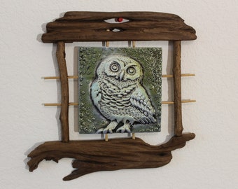 ceramics, owl, gift, handmade, wall composition