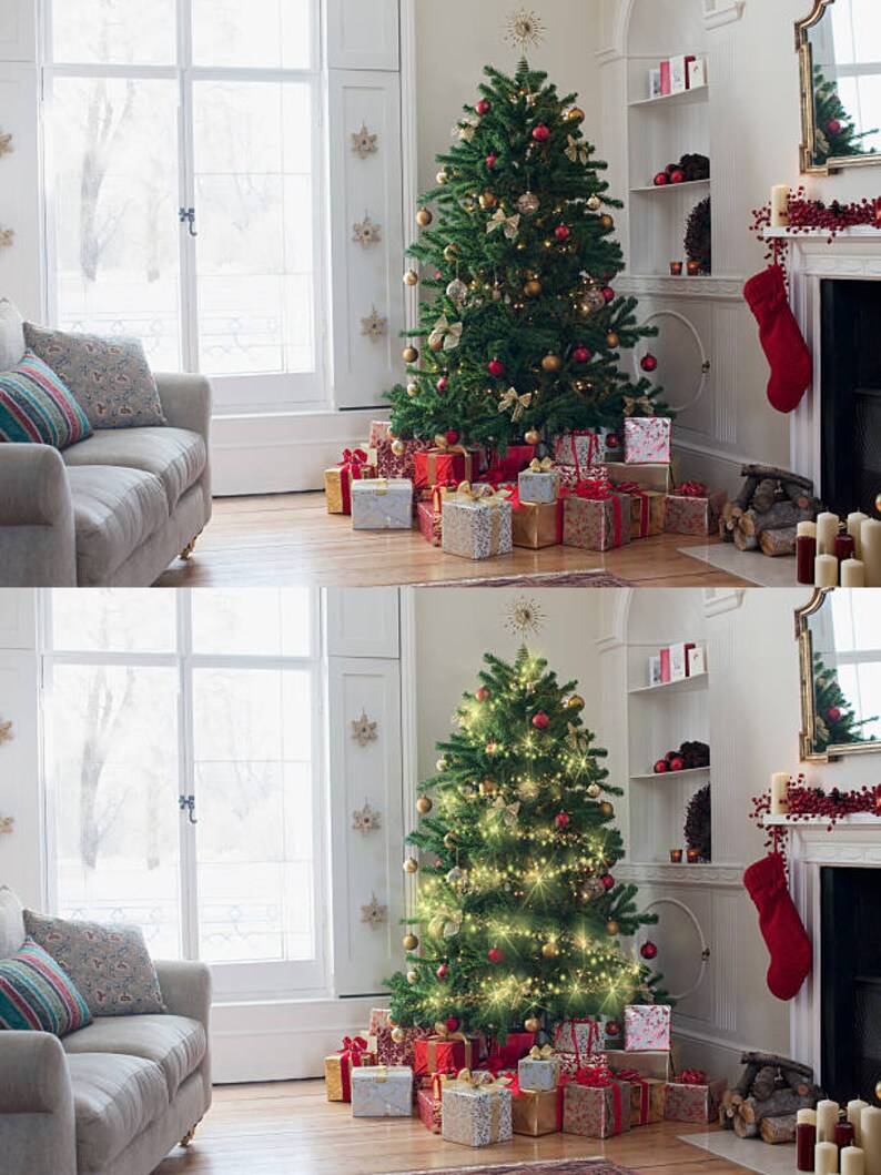 Christmas Tree Lights Overlays PNG Etsy