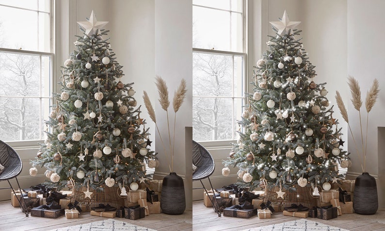 Christmas Tree Lights Overlays Photoshop PNG | Etsy