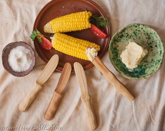 Wooden knife - Butter knives - Wooden cheese spreader - Elm wood - Waldorf style - Kids knife - Wood cookware