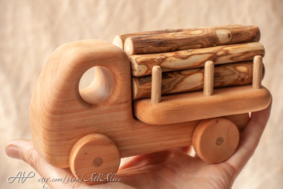 Waldorf Wooden Push Car Logging Truck Wooden Toy Vehicle - Etsy