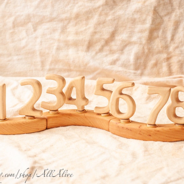 Numbers set - Waldorf inspired Decorations Ornaments for Birthday Ring and Advent Spiral candle holder - Celebration ring - Waldorf decor
