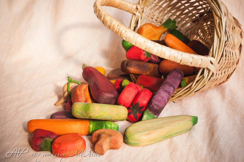 wooden play vegetables