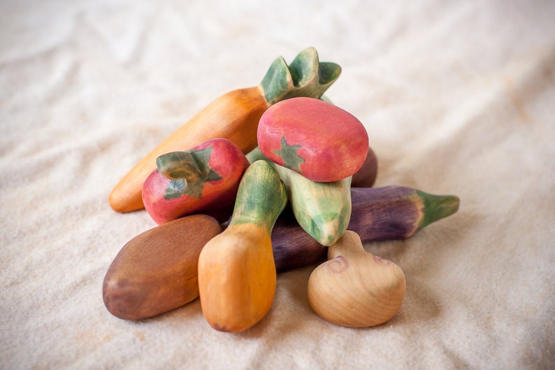 wooden play vegetables