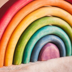 Wooden Rainbow Stacker - Colorful - Waldorf Toys - Montessori Materials ...