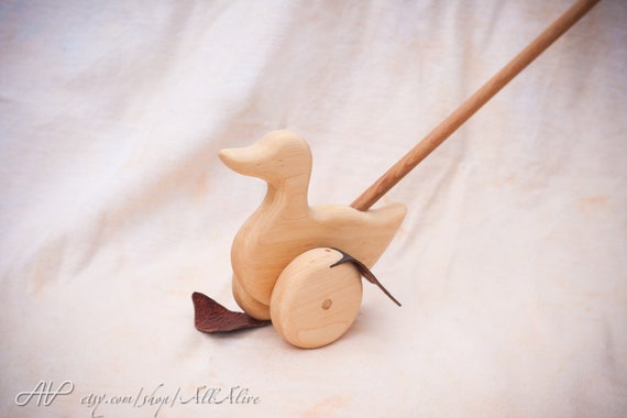 wooden walking duck toy