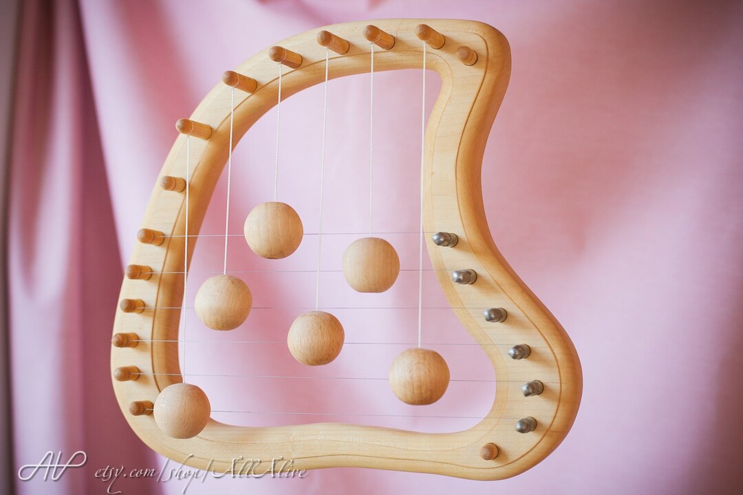 Door Harp Rounded Maple Wood White Yellow Color Unique Etsy