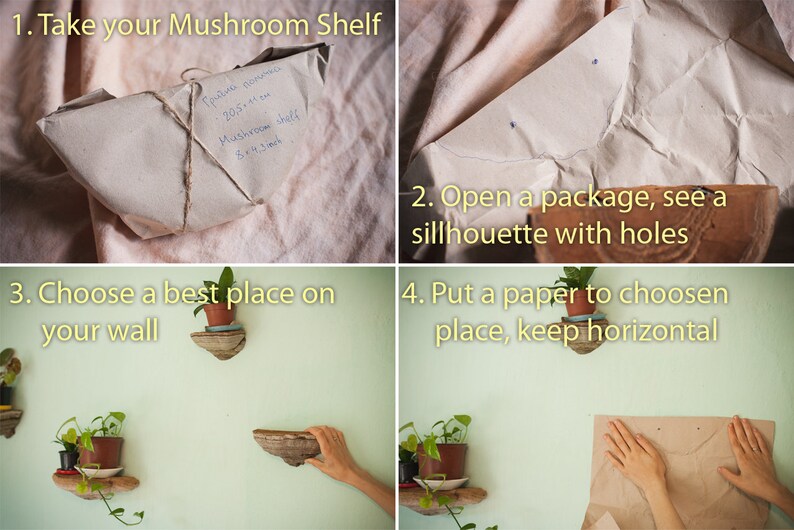Shelf Mushroom shelf - Natural forest decor - Since 2016 on Etsy - Elf Gnome Dwarf Fairy home decoration - Waldorf interior. image 7