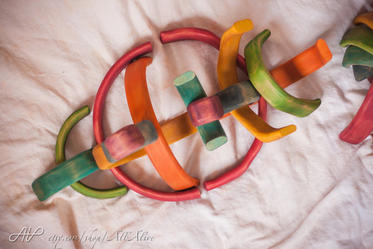 Wooden Unique Wavy Rainbow Stacker - Colorful - Waldorf Toys ...
