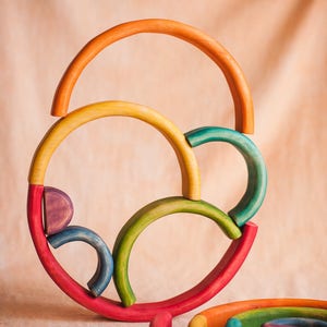 Wooden Rainbow Stacker - Colorful - Waldorf Toys - Montessori Materials ...