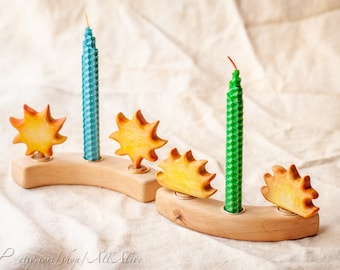 Sunshine set - Waldorf inspired Decorations Ornaments for Birthday Ring and Advent Spiral candle holder - Celebration ring